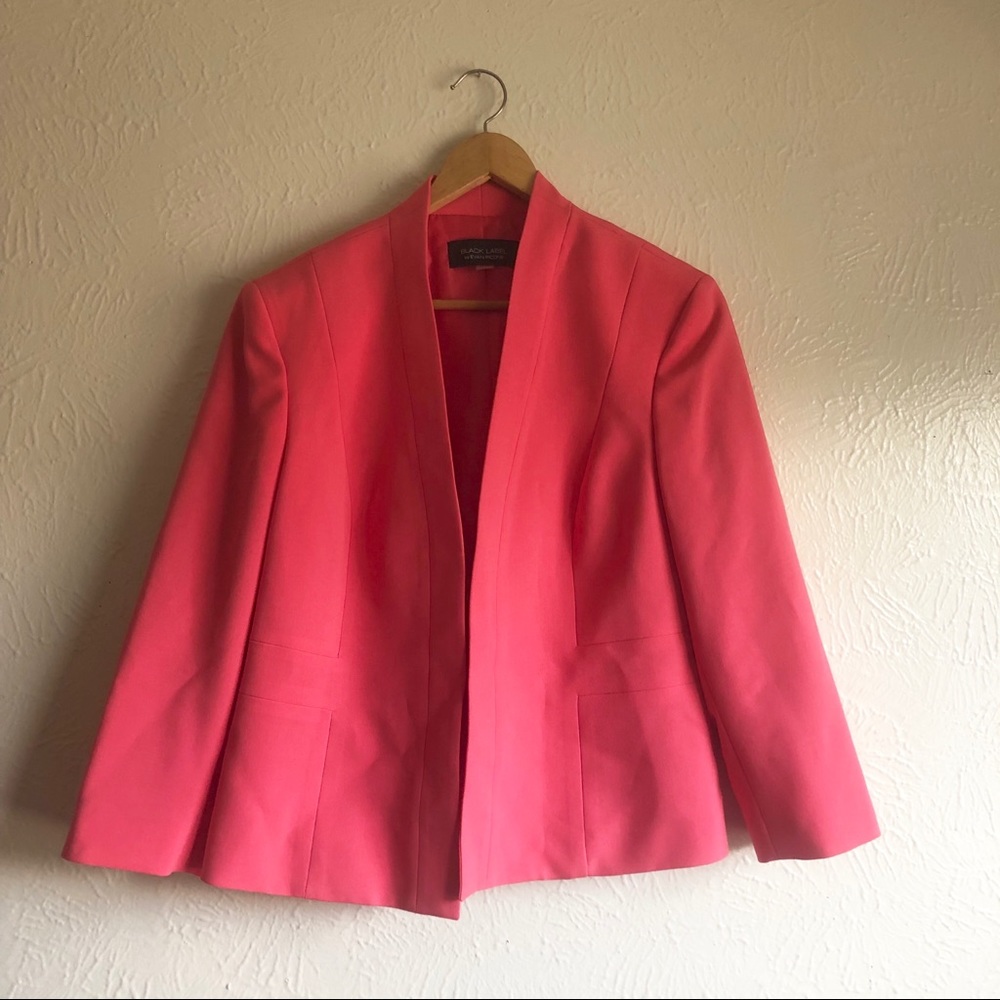 Black Label Evan Picone Open Blazer Pink